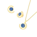 Conjunto de Colar e Brinco de Cianita Azul - Coleção Fragmentos