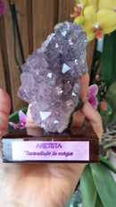 Ametista - Drusa - Base de Madeira